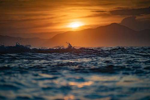 Sunset on the shores of the sea