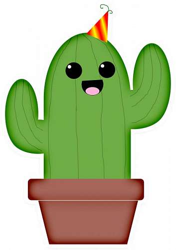 kawaii-unicorn-images Kawaii festive cactus