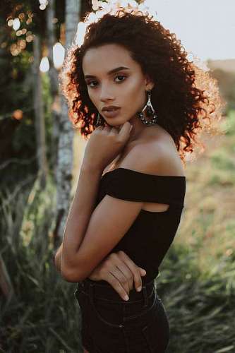 staring-at-camera Portrait of Latin Woman Staring At Camera Outdoors