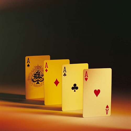 poker cards close-up on table