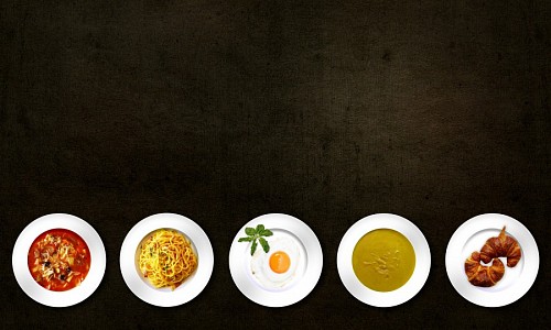 elaborate Variety of foods with black background
