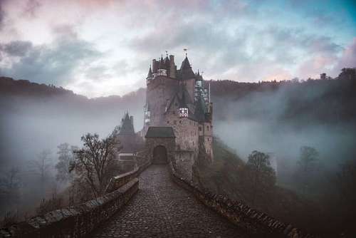 palace spooky landscape of a castle in the woods