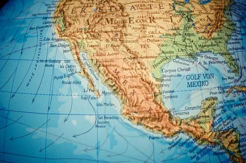 globe-navigational-equipment North America Map