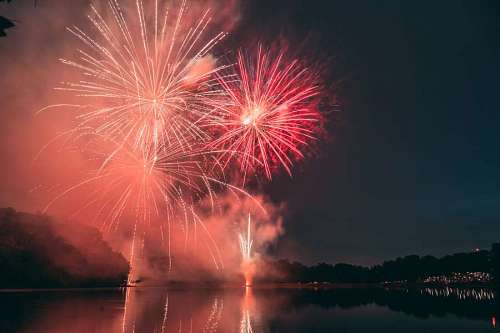 fourth Fireworks at night