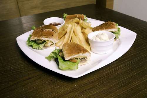 Sandwich with french fries –