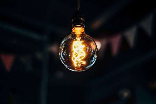 badge Vintage lamp lit bulb