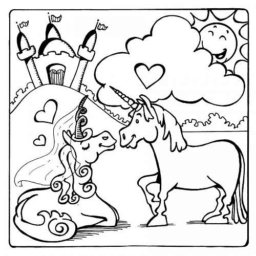 unicorn Coloring page with unicorns