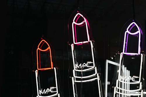 Lipstick neon luminous poster