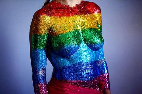 lesbian Multicolored Glittered Top