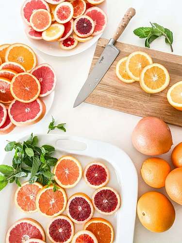 Slices of Oranges and Grapefruits