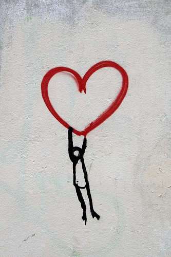lover heart drawing on wall
