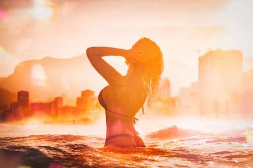 incredible Woman at beach in Rio de Janeiro, Brazil