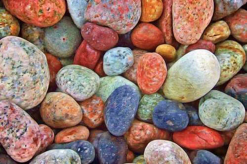 Background of pebble stones of different colors