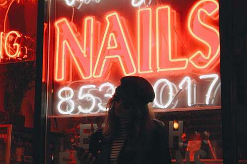 candid-moment Neon nails 