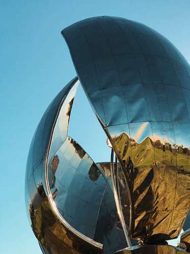Floralis Generica, a famous touristic monument in Recoleta, Buenos Aires, Argentina