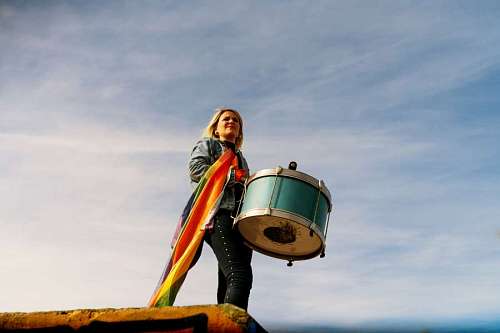 sex-symbol Young woman with LGBT flag
