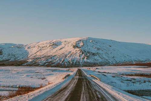 Road in snowy landscape
