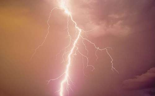 Lightning in the middle of a storm