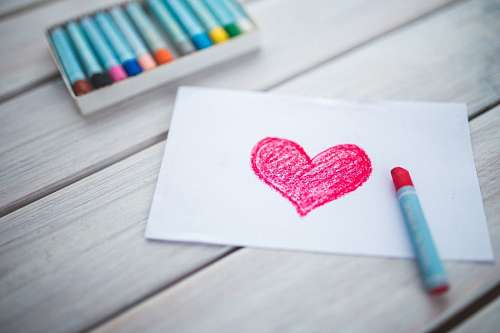 feelings Heart drawn with crayons
