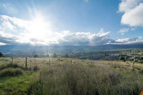 remote Sun Reflecting at Mountain Landscape in Cordoba, Argentina