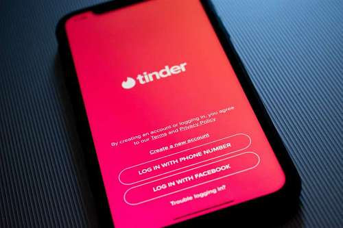 ultra closeup of a cell phone with an application for internet dating