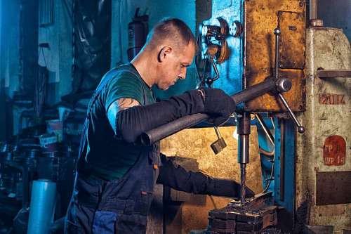 drill blacksmith using a bench drill