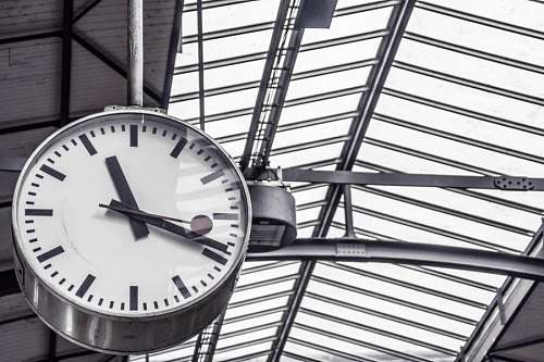 Clock in metal frame