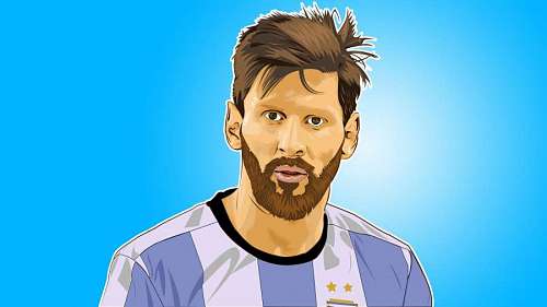 messy Soccer Player Lionel Messi illustration