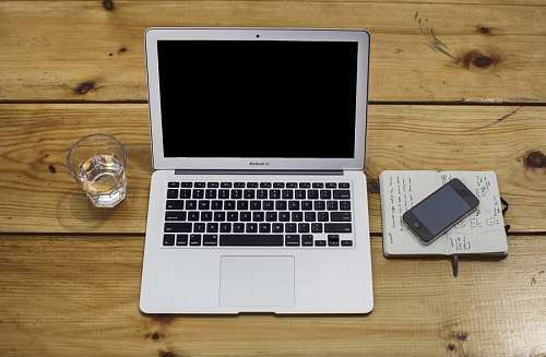 Desk with laptop