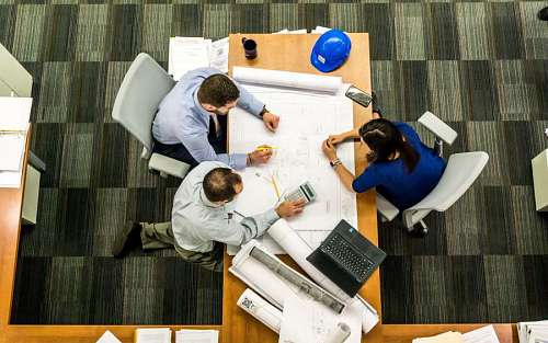 Work team meeting in an office