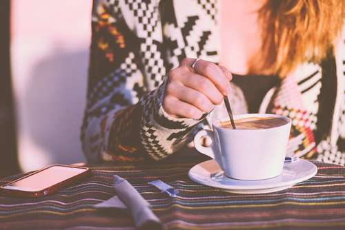 Woman drinking coffee