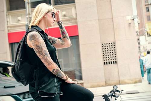 goggle Woman riding bike