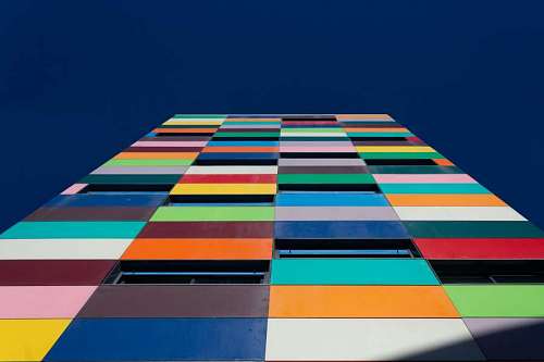 Colorful building, modern architecture concept