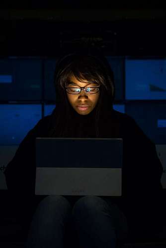 businesswoman Woman working with her laptop at night