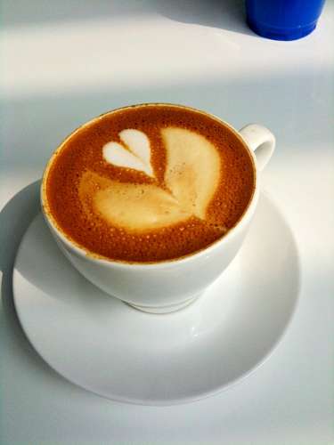 Coffee Mug with Heart Shaped Foam