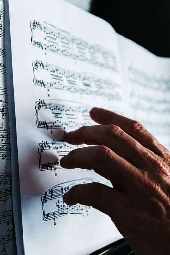 piano man playing sheet music