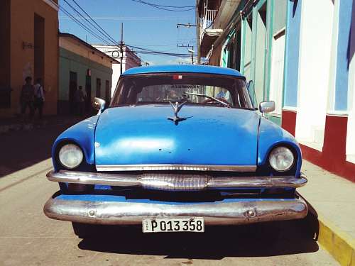 old-havana Blue Cadillac 