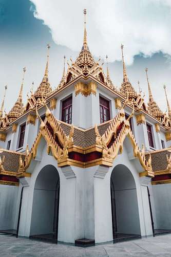 temple with buddhist art style style
