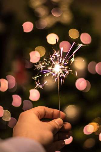 christmastime Sparkler on blur background