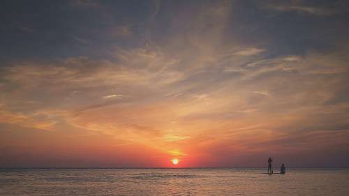 rowing-boat Sunset At Sea