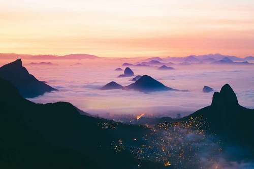 Pedra da Gavea, Rio de Janeiro, Dusk, Sunset