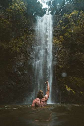 Man in a lost lake