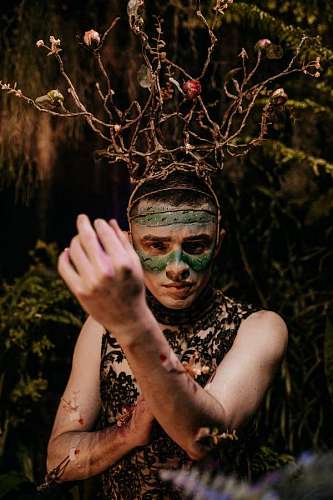 ceremonial Man performing a pagan ritual