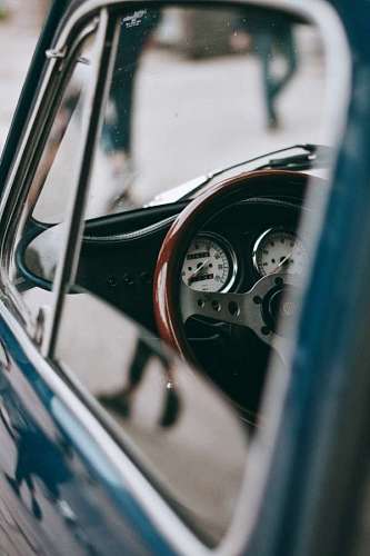 close-up of the interior of a classic car