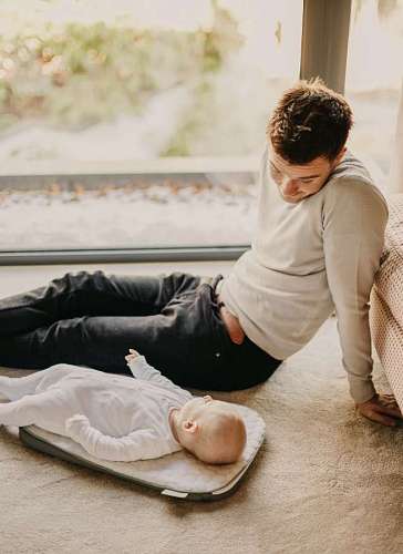 body Father and son at home