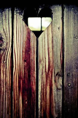 timber Opening of heart-shaped wood