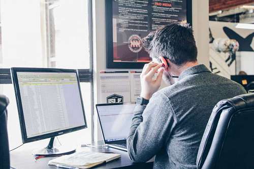 businessman working in his office
