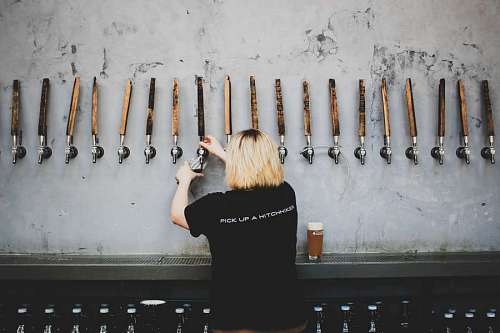 zen employee serving beer