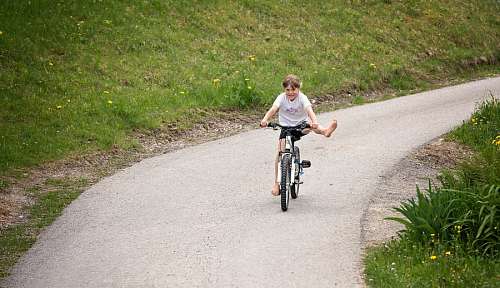 Girl riding a bicycle