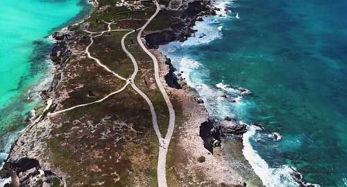 mexico-culture Aerial view of a small island in Cancun, Mexico, Caribbean